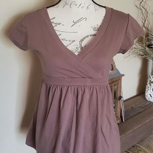 Brown criss-cross Ladies Top S/M